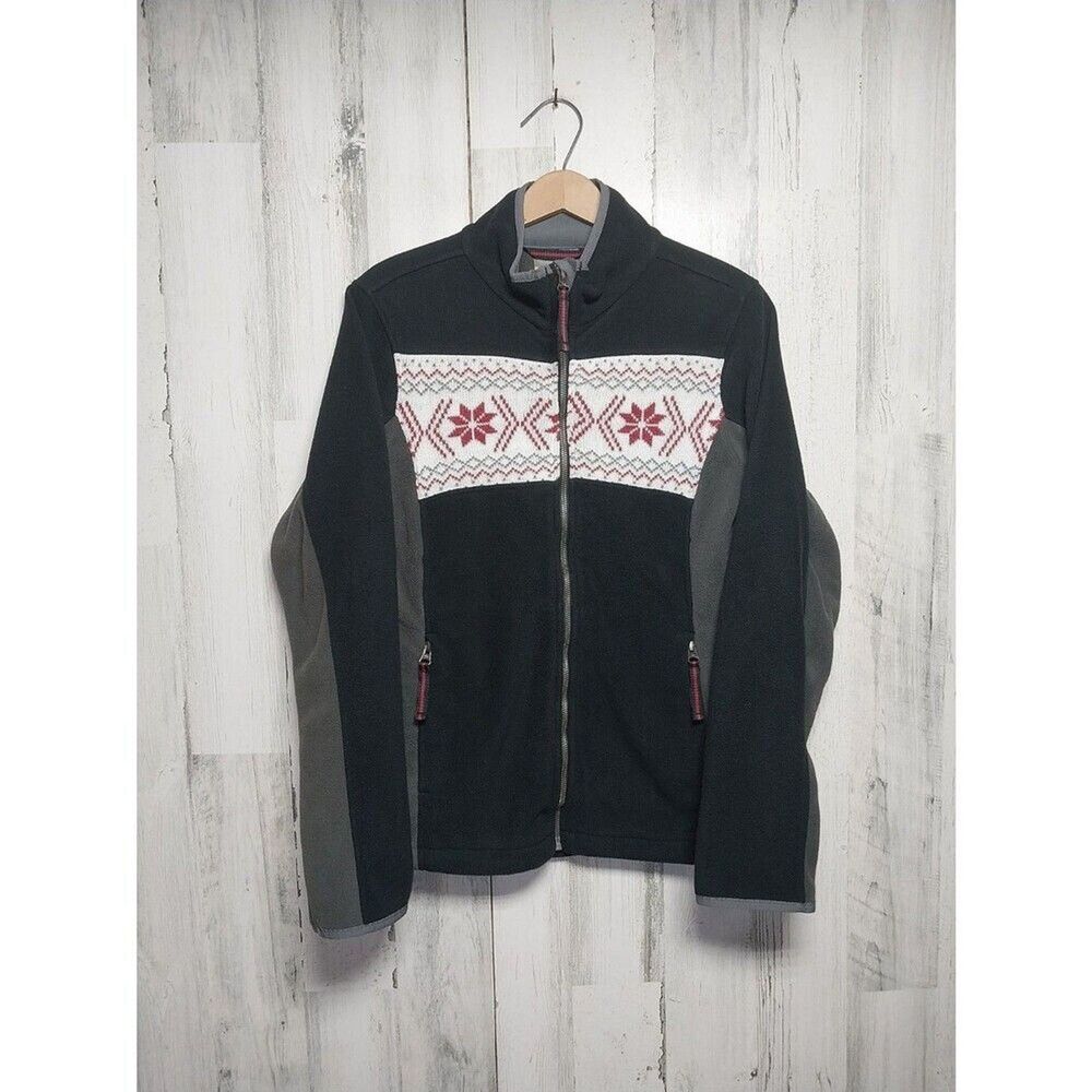 Cabela’s Woman’s Fleece Snowflake Jacket Coat Gray Small